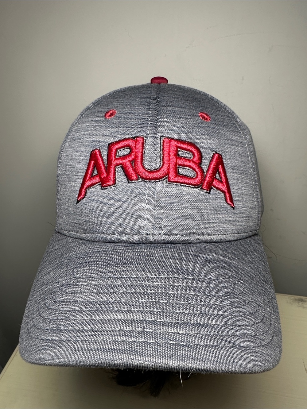 The Game Aruba Dutch Caribbean New Embroidered Grey Hat with Red Logo